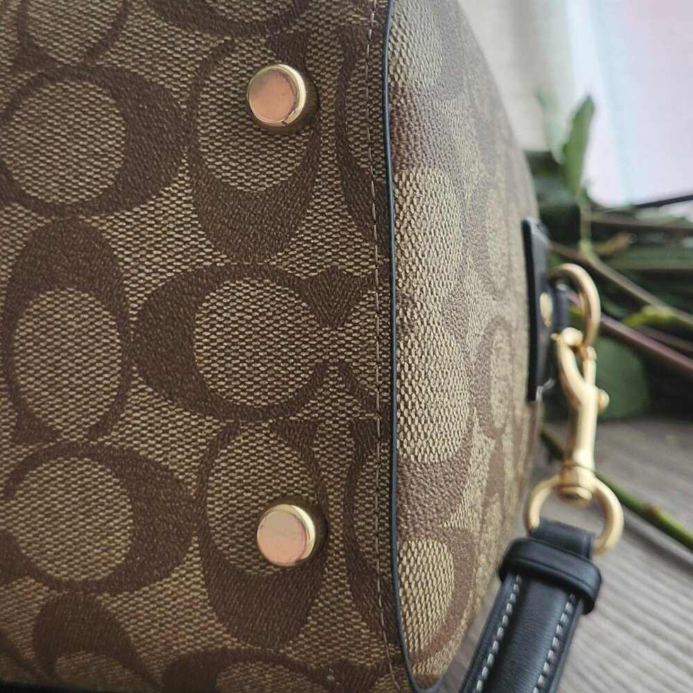 Coach X Disney Villain Patches Rowan Satchel - Signature Canvas & Gold Hardware - Picture 12 of 13